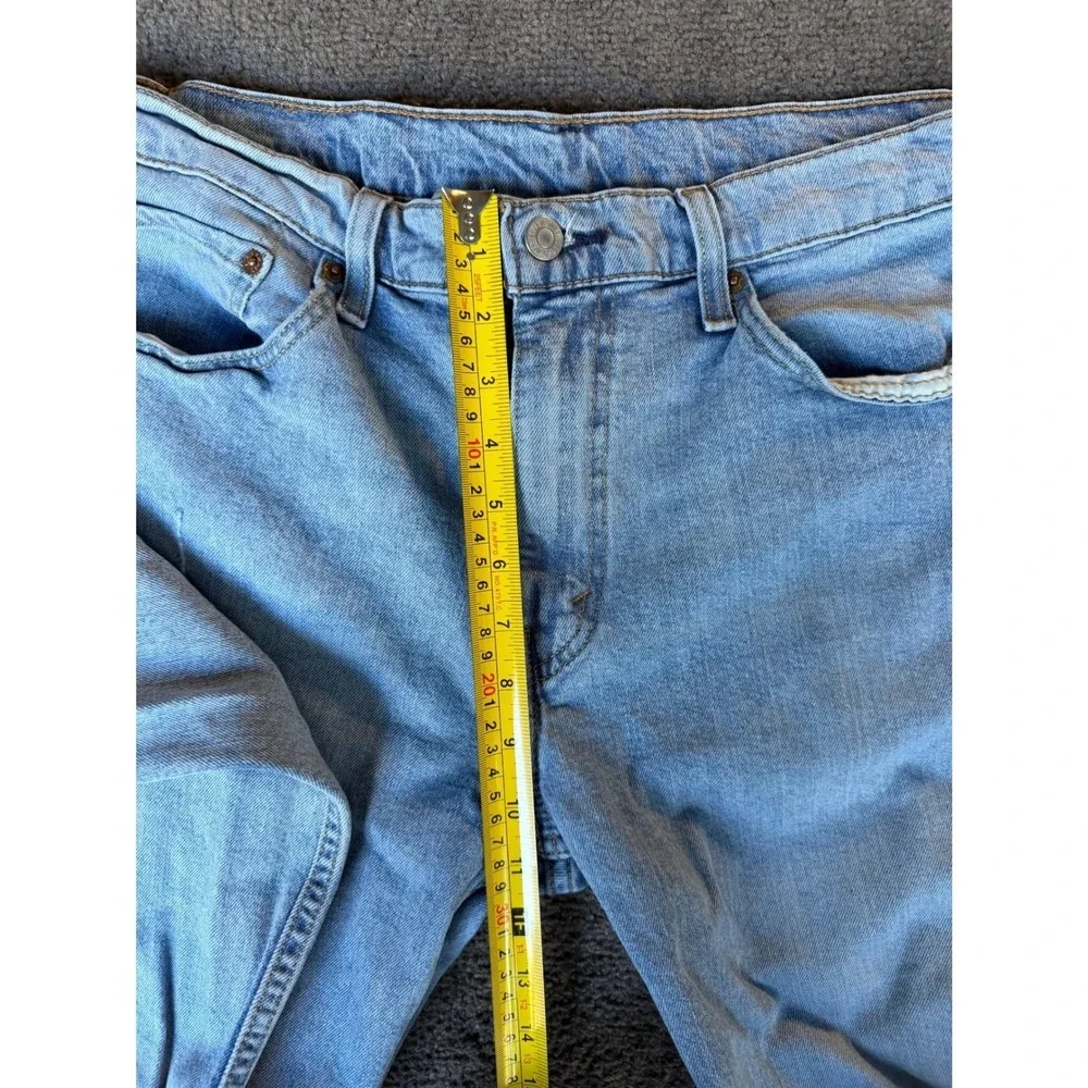 Levis 511 Distressed Light Wash Straight Leg Jeans Mens 36x30 Blue‎ WaterLess